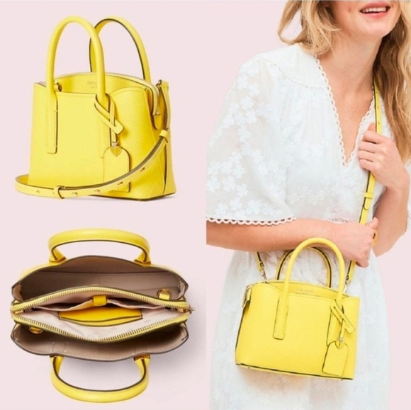 NWOT Kate Spade Eclectic Yellow Grain Leather Pxrua540 Margaux Mini Satchel - Picture 6 of 10